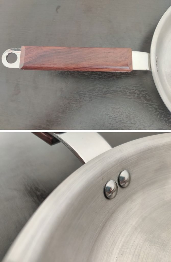 rivets and handle of Hawkins frying pan