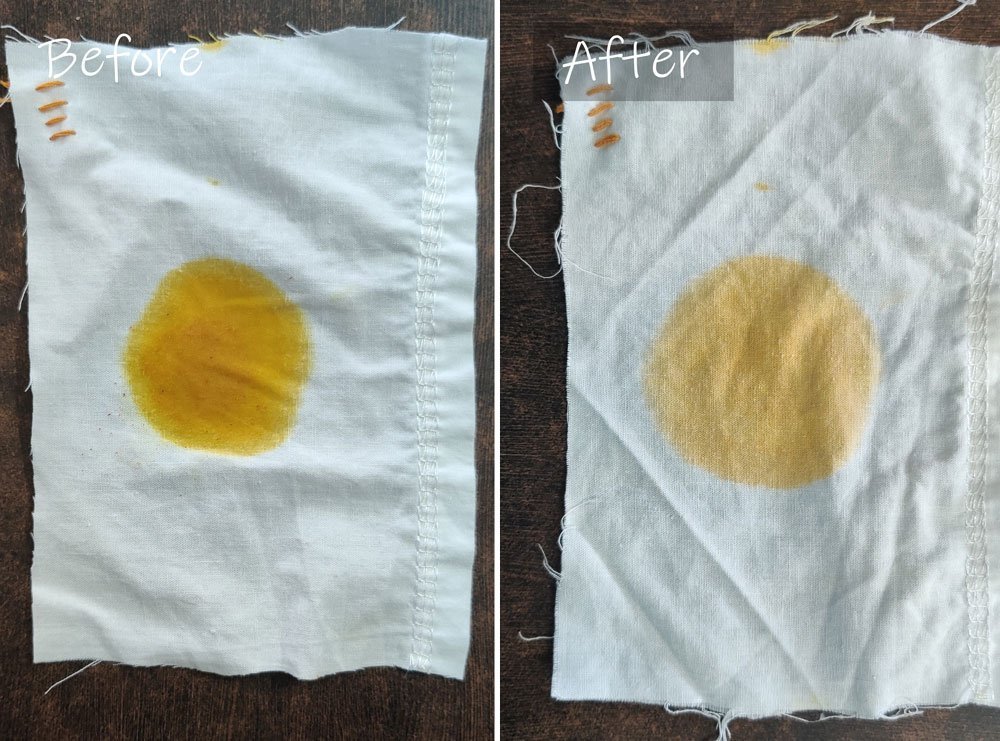 before and after pictures of turmeric stain removal