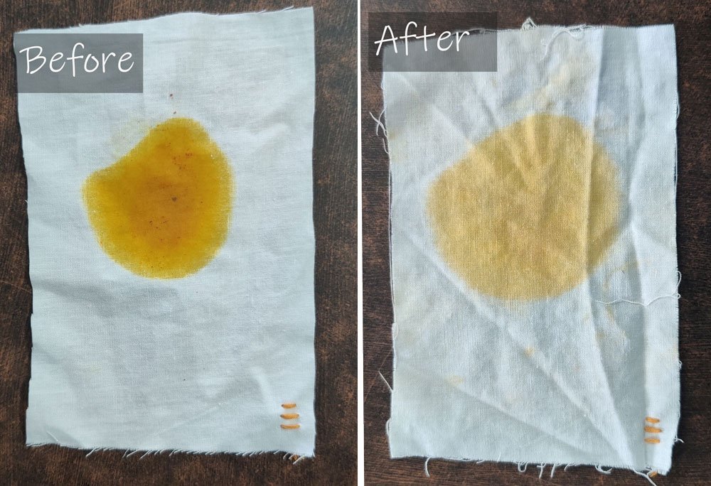 before and after pictures of turmeric stain removal