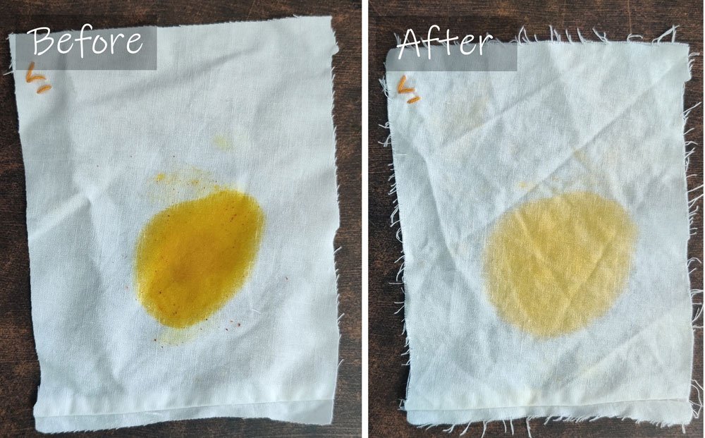 how to remove turmeric stains