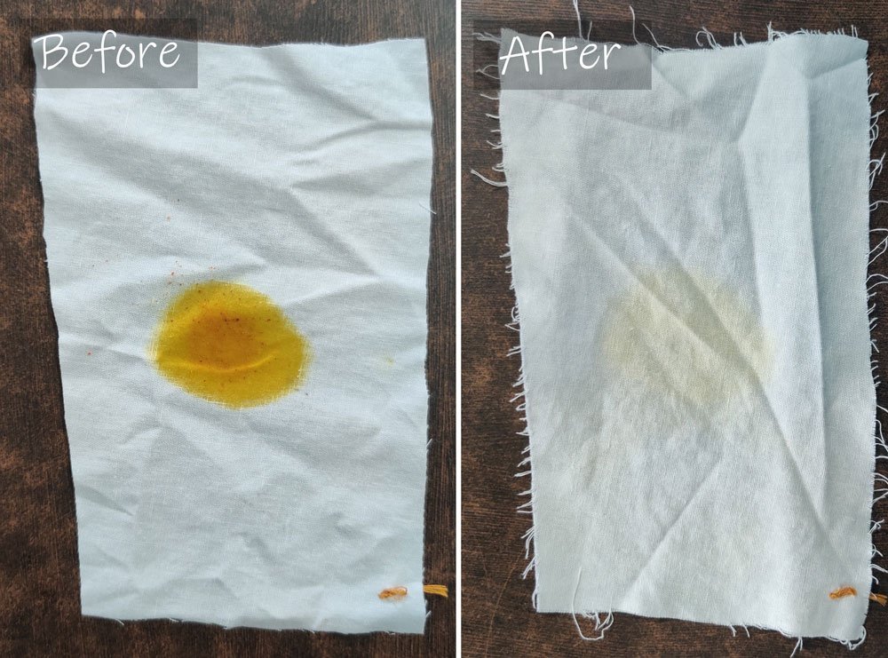 how to remove turmeric stains