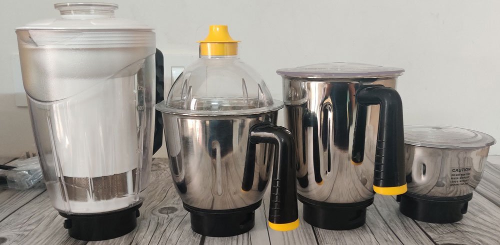 prestige delight plus mixer grinder review- jars