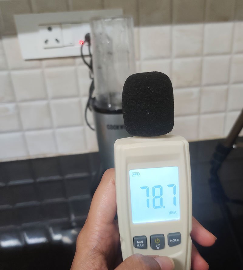 noise level recorded for Cookwell Bullet Mixer Grinder Review