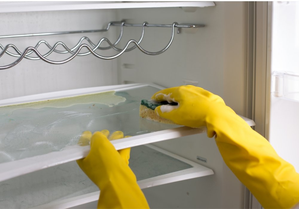 cleaning up refrigerator
