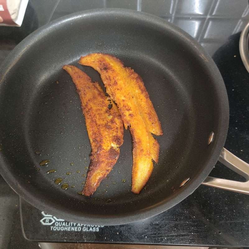 Sole fish fried in Stahl Neverstick Pan
