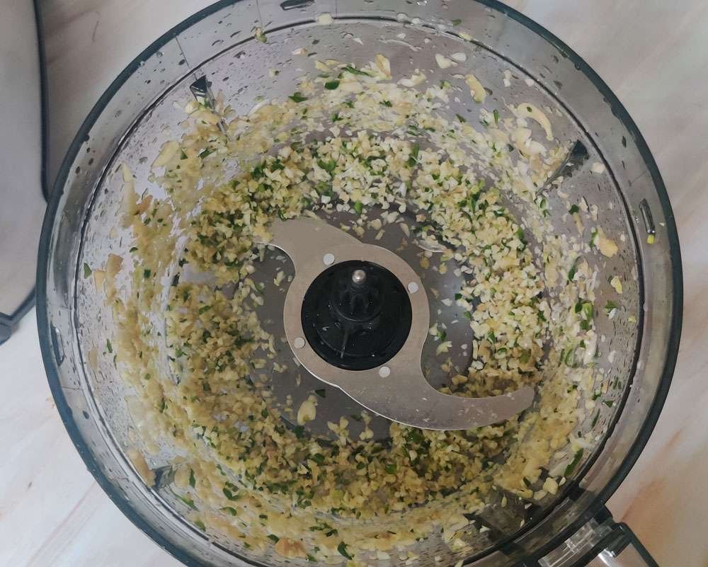 food processor in Indian Kitchen for chopping ginger and garlic