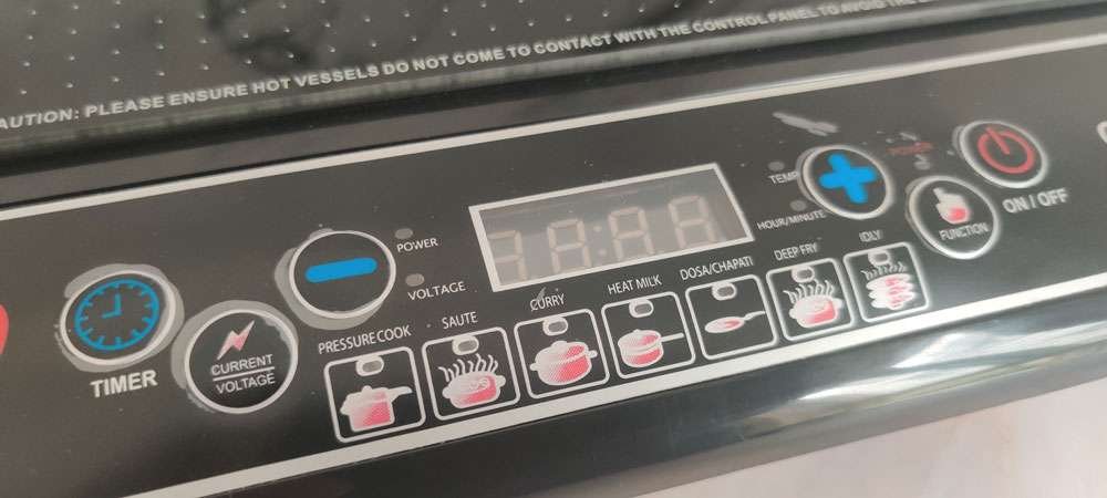 pigeon cruise induction cooktop review- control panel