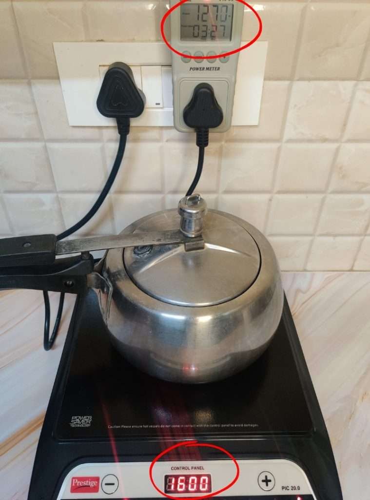 power consumption of induction cooktop